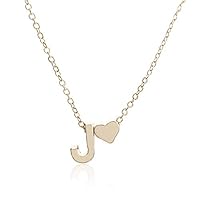 CYNDIE Charms Women Fashion Simple Golden Letter Heart-Shaped Necklace Initials Name Necklace Personalized Pendant Necklace J