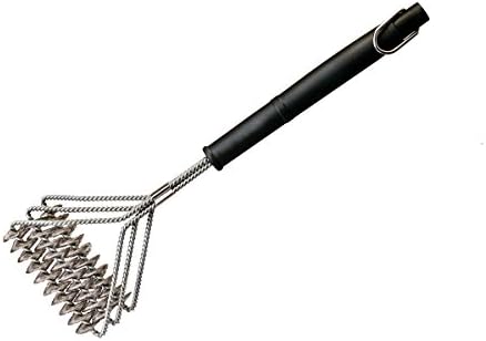 JMYE bbq Grill Brush and Scraper Bristle Free. 100% Safe/Clean Stainless Steel with Stiff Handle Cleaning Brush. Perfect for Porcelain, Ceramic, Infrared, Weber, Char-Broil, etc.