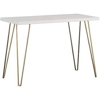 computer desk marble storage hairpin amazonbasics matte compact legs solid retro gold