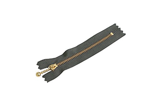 Y.K.K 玉付ファスナー 16cm 10本入 スモークグレー 3G16-860