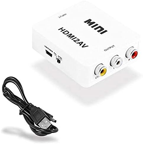 White color mini hd video converter box hdmi to av cvbs lr video