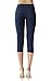 ISOLDE Skinny Capri Jegging Super Stretch Knit Denim for Women with Fully Functional Pockets-M, Dark Blue