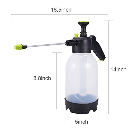 Jscarlife Pump Pressure Sprayer, 0.5 Gallon Garden Sprayer & Mister for Water, Herbicides, Pesticides, Fertilizers, Mild Cleaning Solutions and Bleach Yellow