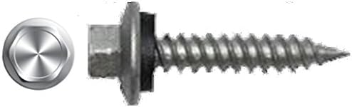 (4000) #9 X 1" Hex Washer Head Neoprene Washer Sheet Metal Screw Galvanized Sharp Point Bulk Box