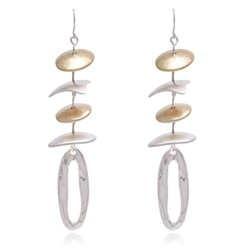 Joan Miro Abstract & Geometric Metal Motif Mobile Statement Long Earrings