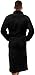 Ross Michaels Mens Robe Shawl Collar Wrap Style - Mid Length Plush Fleece Bathrobe (Black, Large/X-Large)