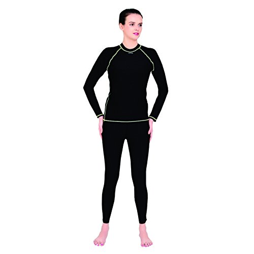 lactra full sleeve round neck solid women's nylon swimming wear