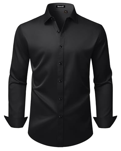 Mens Wrinkle Free Dress Shirts Regular Fit Business Button Down Shirt Formal