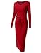 Doublju Drawstring Waist V-Neck Long Dress (Plus size available)