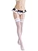 Womens Womens Lace Garter Belt Panties & Sheer Stockings 3 Pieces Lingerie Sets (White#1)