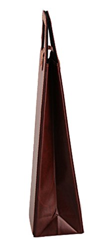 Yunko Upscale Leather Wine Bottle Protector Wine Tote Carrier Bag Reusable Gift Bag Single Wine Champagne Bottle Carrier Case Portable Travel Accessory (Brown)