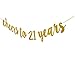 FECEDY Gold Glitter Cheers to 21 Years Banner for 21th Birthday Party Decorations
