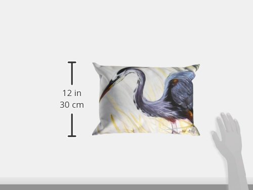 Caroline's Treasures JMK1017PW1216 Blue Heron Frog hunting Canvas Fabric Decorative Pillow, Large, Multicolor