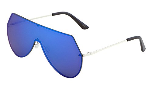Dweebzilla Rimless Oversized Flat Top Shield Aviator Sunglasses