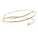 Gonioa Minimalist Gold Metal Coil Upper Arm Cuff Open Arm Bracelet Armlet Armband Bangle Gift for Women and Girl