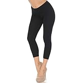 Made in The USA - Skin Smoothing Solid Basic Cotton Capri Leggings