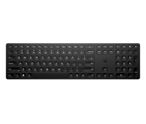 HP 450 Programmierbare Wireless Tastatur, QWERTZ Deutsches Layout, Kabellos 2,4 GHz, Full-Size, 20+ frei belegbare Tasten, Bis zu 20 Monate Akkulaufzeit, Ergonomisch, Schwarz