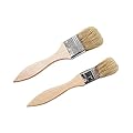 KINHOO 2pcs/Set BBQ Wood Handle Oil Basting Brush, Barbecue Food Bristle Brushes Outdoor Kitchen Cooking Tools