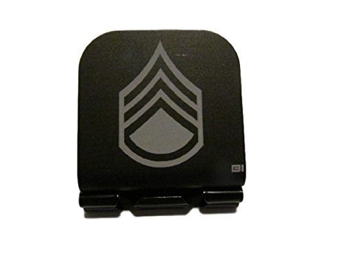 US Army Staff Sergeant Stripes Laser Etched Hat Clip Black