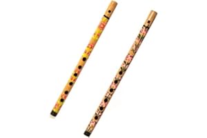Decorative Traditional Handmade Wooden Bamboo Flute Basuri Indian Musical Instrument for gifting and Decoration (Red and Pink