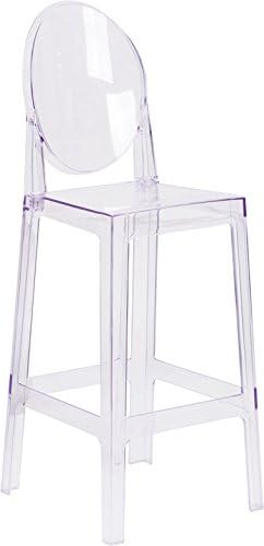 SuperDiscountMall Premium Quality Oval Back Ghost Barstool OW-GHOSTBACK-29-GG