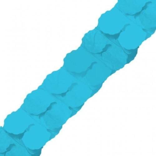 Bright Light Blue Paper Garland Decoration 3.65m