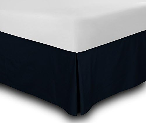 Utopia Bedding Cotton Sateen Bed-Skirt (Full, Navy) - 100% Finest Quality Long Staple Fiber - Durable, Comfortable and Abrasion Resistant, Quadruple Pleated, Cotton Blended Platform