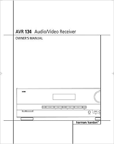Harman Kardon AVR-134 Receiver Owners 