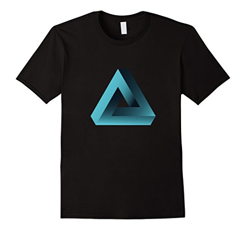 Men's Optical illusion funny blue pyramid illuminati LOL t-shirt 2XL Black