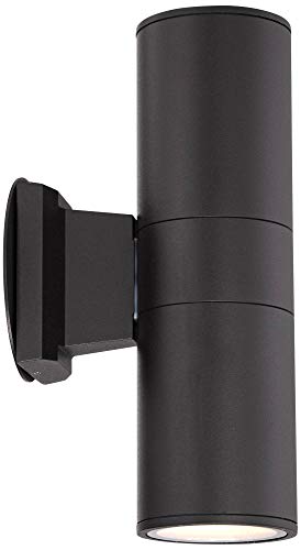Ellis Modern Outdoor Wall Light Fixture Black 11 3/4" Cylinder Up Down Exterior House Porch Patio - Possini Euro Design - Thumbnail 4