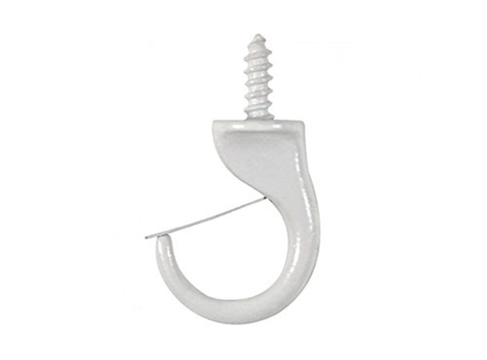 Merriway BH05606 (4 Pcs) Safety Type Cup Hook, White 32mm - Pack of 4 Pieces