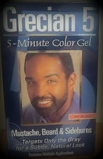 Grecian 5 ~ 5 Minute Mustache, Beard &amp; Sideburns Color Gel Hair Permenant Haircolor ~ Jet Black GM550 (Quantity 1 Kit)