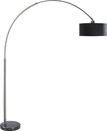 81"H Black/Brush Steel Adjustable Arching Floor Lamp with Black Marble Base - 6938BK by SH Lighting
