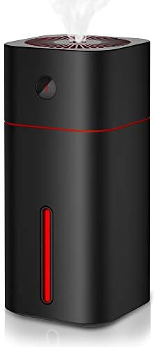 Cool Mist Ultrasonic Humidifier Portable - Personal 180ML and 7 Colors LED Night Light with USB - Whisper Quiet Operation Automatic Shut-Off with Adjustable Mist Mode for Home/Office/Bedroom -Black