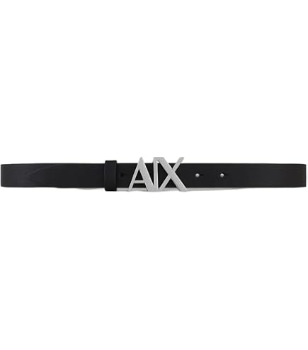 8442 A|x Armani Exchange Women\'s Belt, Black Armani Exchange AX Hinge Leather Belt | Dillard main image 2