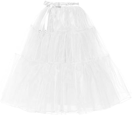 DYS Women's 1950s Petticoat Slip A Line Short Skirt Crinoline Knee Length