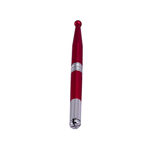Tattoo Manual Pen Hand Tattoo Pen Professional Eyebrow Micro Needles Pen Handmade Tattoo Pen for Permanent Eyebrow Lip Color Red Professional Manual Eyebrow Tattoo Pen Blade