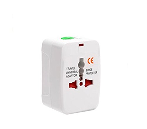 Aijida (White)Universal International Travel Adapter Conversion Plug with 4 Change-Over Plugs(US EU UK AUS Connector),AC 100-240V 10A,Surge Protector