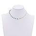 Boosic Adjustable Sequins Necklace Multi Disc Gold Choker Turquoise Beads Necklace For Women