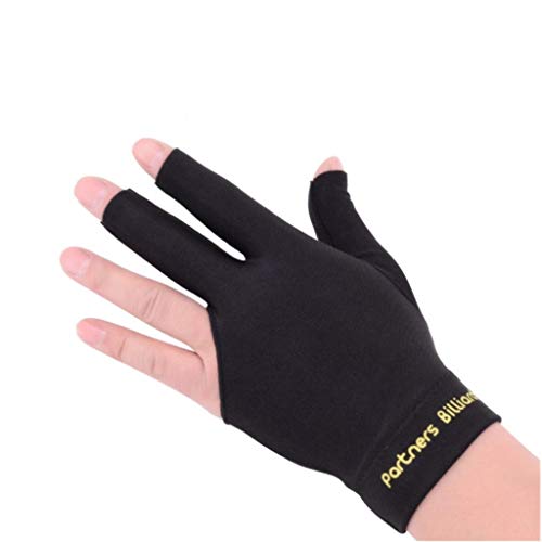 ButyYI Professional Billiard Glove Billiard Left Hand Three Finger Open Fingertip Glove Fit for Professioner (#1)