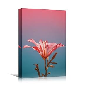 signwin Canvas Wall Art Pink Flower Portraiture Colorful...