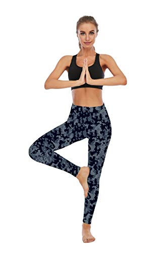 Seyorz High Waisted Yoga Pants with 4 Pockets for Women, Tie Dye Camo Printed Yoga Pants Tummy Control (Camouflage, XX-Large)