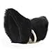 YSTD Cat Fox Long Fur Ears Anime Neko Costume Orecchiette Hair Clip Party (Black)