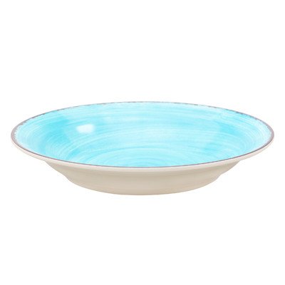 Carlisle FoodService Products CFS Mingle Plastic Rimmed Soup Bowl 9 Inches Aqua (Pack of 6)