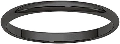 Silvercz Jewels Solid 14K Black Gold Fn 2mm-8mm Comfort Fit Men Women Simple Plain Wedding Band Ring