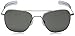 Randolph Aviator Square Sunglasses, 52 MM, Matte Chrome, Bayonet, Gray Lenses