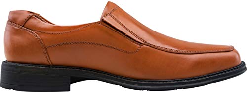 VEPOSE Men's Dress Shoes Slip On Formal Oxfords Square Toe Loafer Shoes(10.5,Loafers-817A-Yellow Brown)