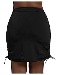 Falda de natación para dama, talla grande, longitud ajustable lateral, falda cubierta, traje de baño, falda de bikini