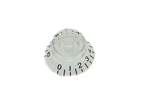 KAISH 4pcs Clear w/ Black Number LP Guitar Bell Knobs Transparent Top Hat Knobs for Les Paul