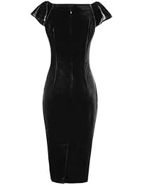 Vestido de fiesta de terciopelo estilo retro de los años 50, sin mangas, delgado